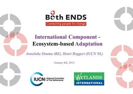 International Component - Ecosystem-based Adaptation Annelieke Douma (BE), Henri Roggeri (IUCN NL)‏ January 8th, 2013.