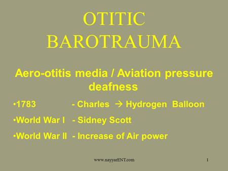 Aero-otitis media / Aviation pressure deafness