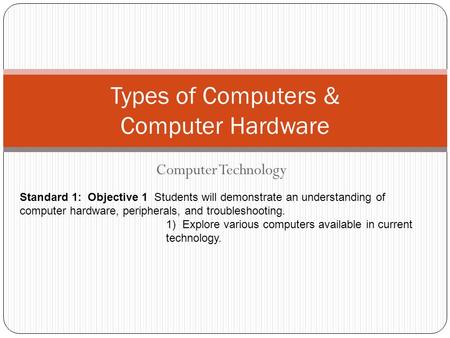 Types of Computers & Computer Hardware