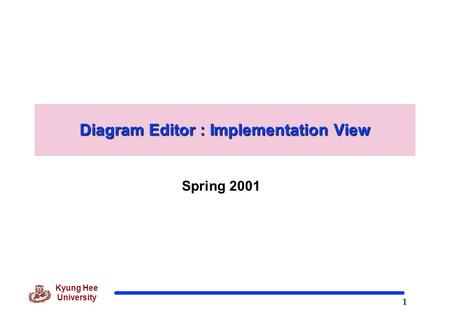 1 Kyung Hee University Diagram Editor : Implementation View Spring 2001.