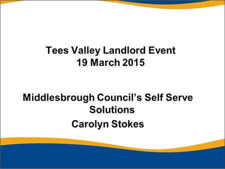 Tees Valley Landlord Event 19 March 2015