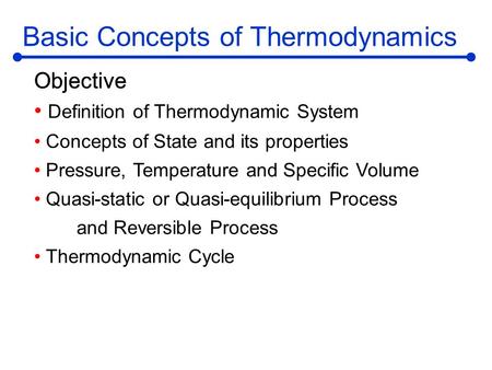 Basic Concepts of Thermodynamics