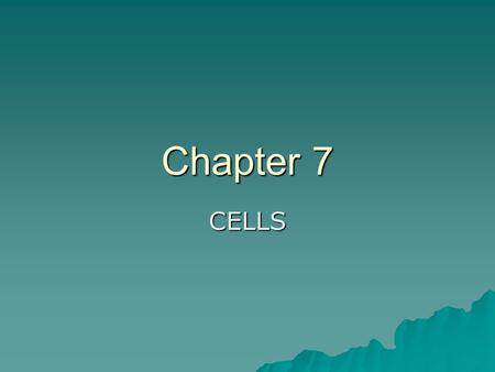 Chapter 7 CELLS. History of Cells It all begins with CORK in 1665.