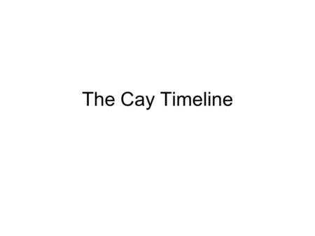 The Cay Timeline. Week 1 Monday – Read Chapter 1 Tuesday – Read Chapter 2 Wednesday – Questions on 1 and 2 (notes) Thursday – Todays’ meet Friday – Discuss.