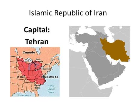 Islamic Republic of Iran Capital: Tehran. Comparing Iran Only Theocracy we study. – Government ruled by religion. Sharia Law – Northern Nigeria Rentier.