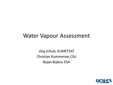 Water Vapour Assessment