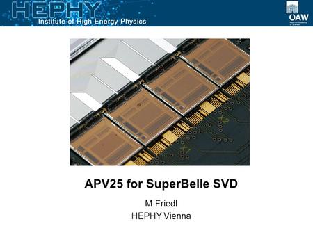 APV25 for SuperBelle SVD M.Friedl HEPHY Vienna. 2Markus Friedl (HEPHY Vienna)11 Dec 2008 APV25 Developed for CMS by IC London and RAL (70k chips installed)
