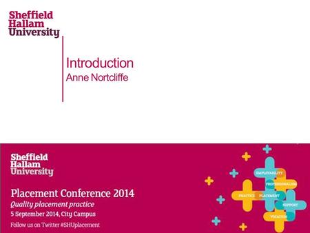 Introduction Anne Nortcliffe. Welcome and Thank You #SHUplacement Challenge Cards – to gain the best of the day Quality Placements Practice Toolkit Blog.