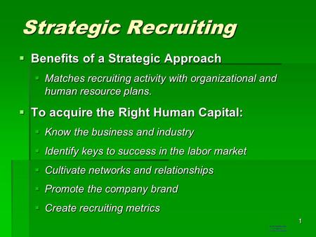 Strategic Recruiting Benefits of a Strategic Approach