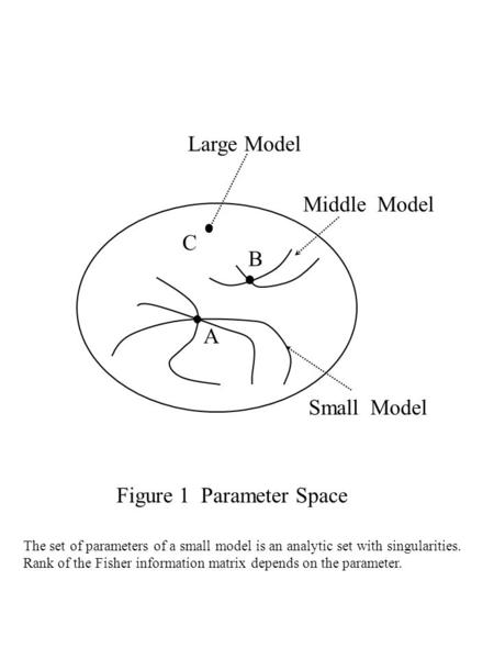 A C B Small Model Middle Model Large Model Figure 1 Parameter Space The set of parameters of a small model is an analytic set with singularities. Rank.