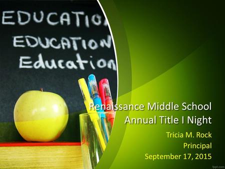 Renaissance Middle School Annual Title I Night