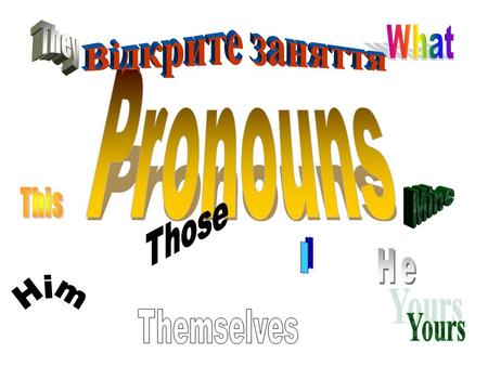 Pronouns replace nouns Pronouns come in many different varieties.