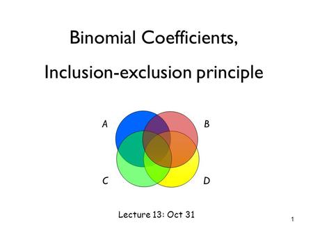 Binomial Coefficients, Inclusion-exclusion principle