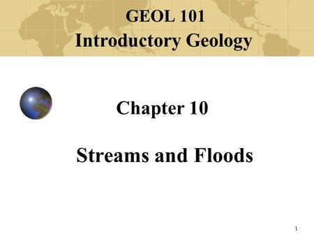 Chapter 10 Streams and Floods