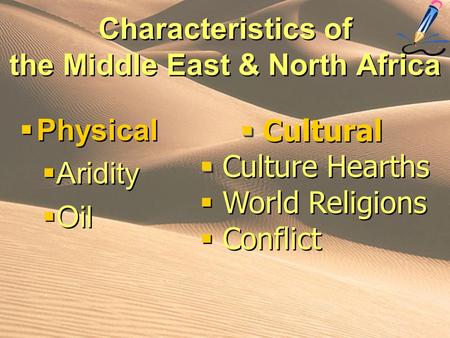 Characteristics of the Middle East & North Africa