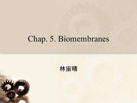 Chap. 5. Biomembranes 林宙晴. Composition of Biomembranes Amphiphile Mesogenes (ex. Liquid crystal) – mesophase –Form a variety of condensed phases with.