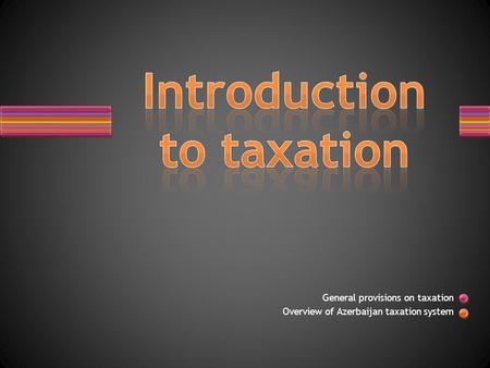 Introduction to taxation