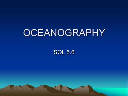 OCEANOGRAPHY SOL 5.6.
