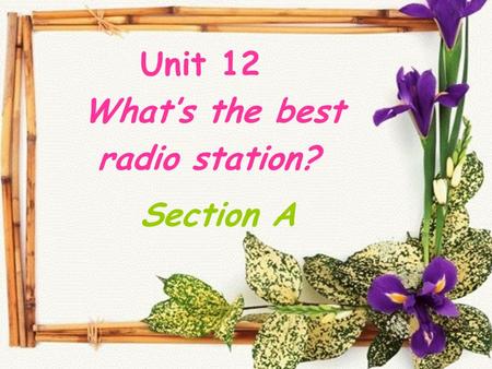 Unit 12 What’s the best radio station? Section A.