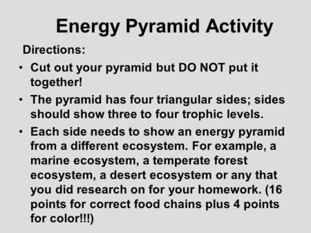 Energy Pyramid Activity
