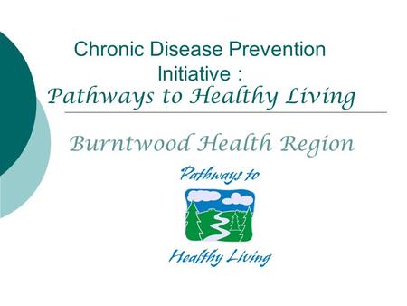 Chronic Disease Prevention Initiative : Pathways to Healthy Living Burntwood Health Region.