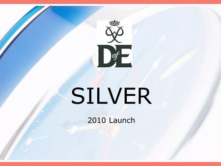 SILVER 2010 Launch. Four Sections: Volunteering Skill Physical Expedition.