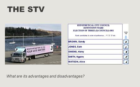 THE STV What are its advantages and disadvantages?