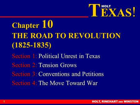 Chapter 10 THE ROAD TO REVOLUTION ( )