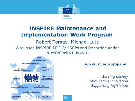 Www.jrc.ec.europa.eu Serving society Stimulating innovation Supporting legislation INSPIRE Maintenance and Implementation Work Program Robert Tomas, Michael.