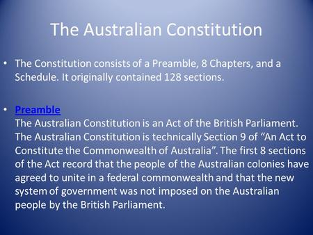 The Australian Constitution