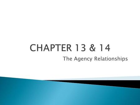 The Agency Relationships