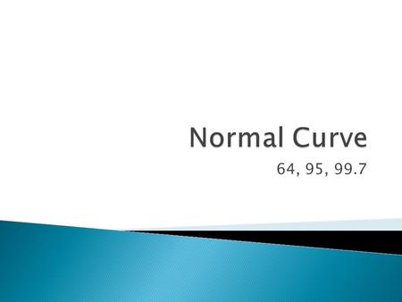Normal Curve 64, 95, 99.7.