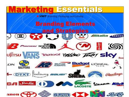 Chapter 31 Branding, Packaging, and Labeling1 Marketing Essentials UNIT Branding, Packaging, and Labeling Branding Elements and Strategies.