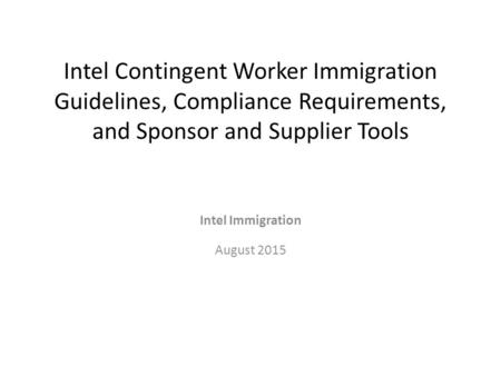 Intel Immigration August 2015