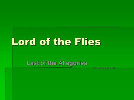Lord of the Flies Last of the Allegories S. George/English II Pre-AP.