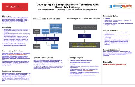 Developing a Concept Extraction Technique with Ensemble Pathway Prat Tanapaisankit (NJIT), Min Song (NJIT), and Edward A. Fox (Virginia Tech) Abstract.