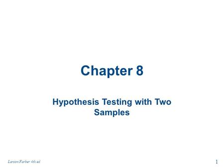Hypothesis Testing with Two Samples