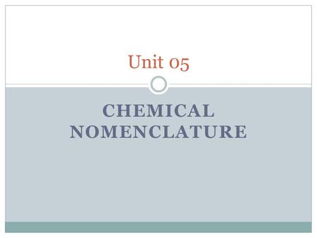 CHEMICAL NOMENCLATURE Unit 05. Key Vocabulary IUPAC - International Union of Pure and Applied Chemistry  Responsible for chemical naming worldwide 