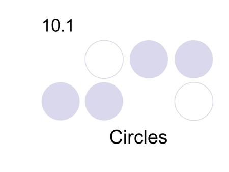10.1 Circles. Definition: Although all circles have the same shape, their sizes are determined by the measures of their radii. Two or more coplanar circles.