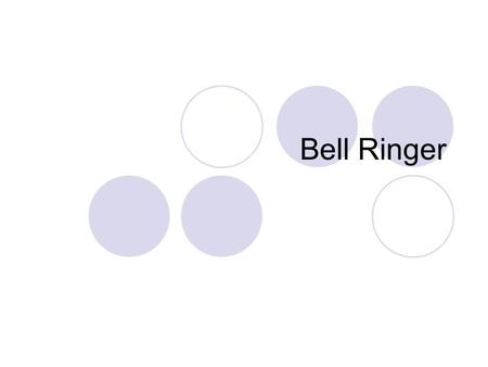 Bell Ringer. Circle Definition Circle : The set of points coplanar points equidistant from a given point. The given point is called the CENTER of the.