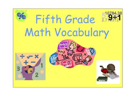 Fifth Grade Math Vocabulary.