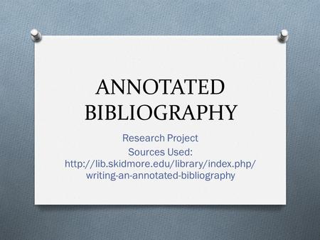 asa annotated bibliography