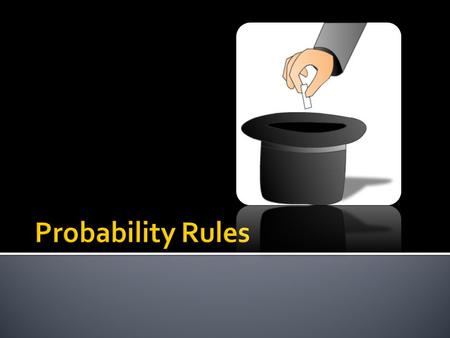  Basic Concepts in Probability  Basic Probability Rules  Connecting Probability to Sampling.