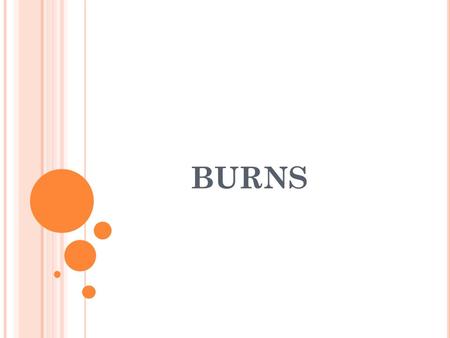 BURNS. Types of burns Depths of burns Extent of burns General Treatment Others Airway burns Electrical burns Chemical splashes to eyes.