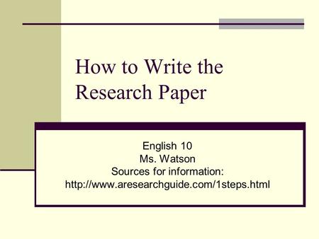 How to write a research paper step by step ppt How To Write An Academic Paper Ppt Video Online Download