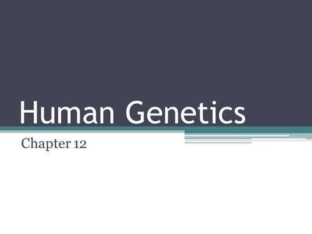 Human Genetics Chapter 12.