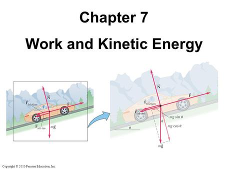 Copyright © 2010 Pearson Education, Inc. Chapter 7 Work and Kinetic Energy.