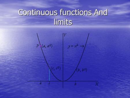 Continuous functions And limits. POP. If you have to lift your pencil to make the graph then its not continuous.