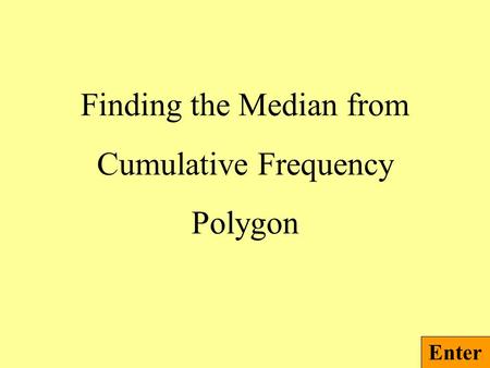 Finding the Median from Cumulative Frequency Polygon Enter.