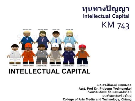 INTELLECTUAL CAPITAL ทุนทางปัญญา Intellectual Capital KM 743 ผศ. ดร. ปิติพงษ์ ยอดมงคล Asst. Prof Dr. Pitipong Yodmongkol วิทยาลัยศิลปะ สื่อ และเทคโนโลยี